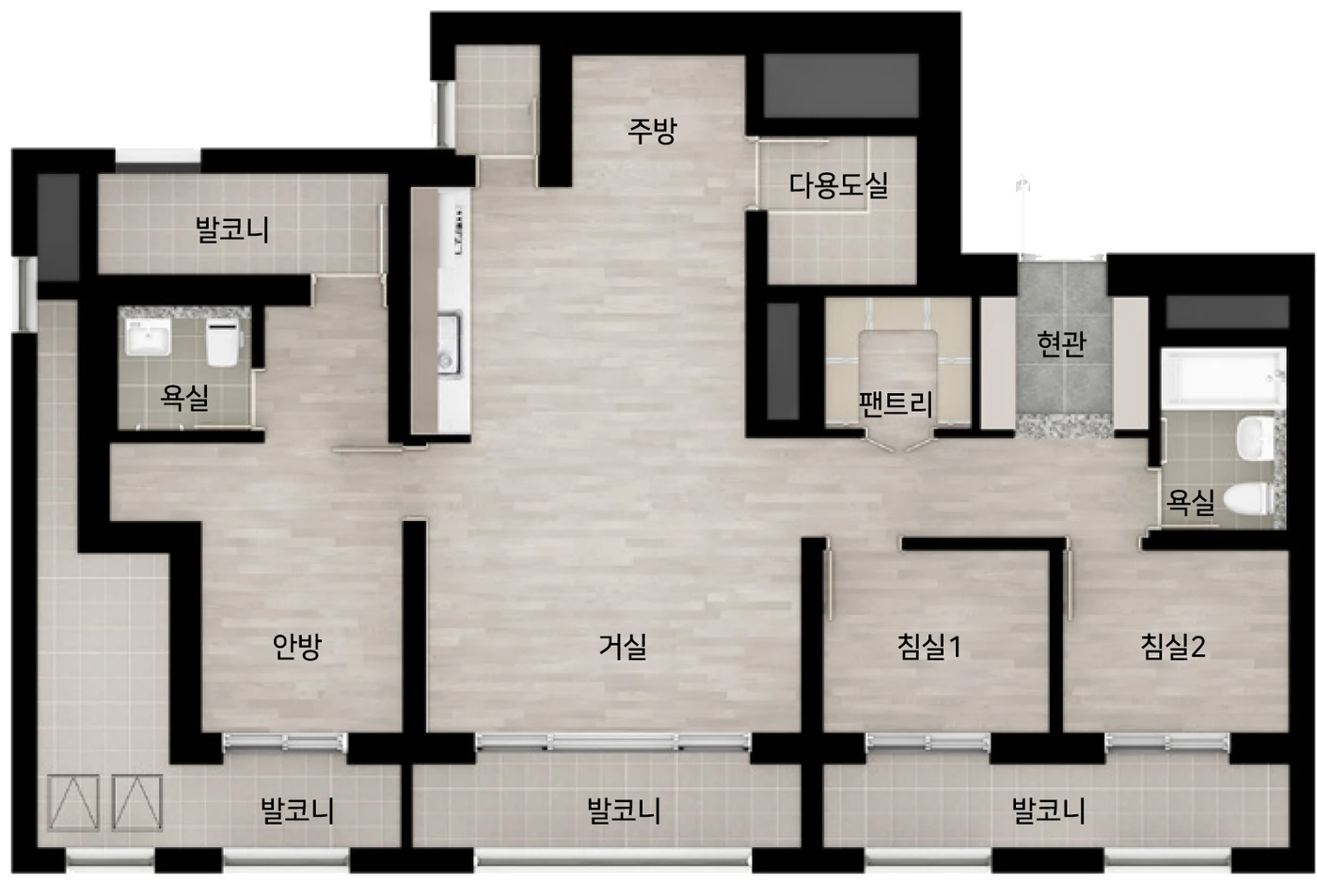 이천 롯데캐슬 센트럴 페라즈 스카이 84A 타입 평면도