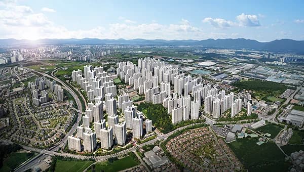 아산테크노밸리 더원 7차 프리미엄 - 아산테크노밸리 the1 브랜드타운 항공 전경 CG