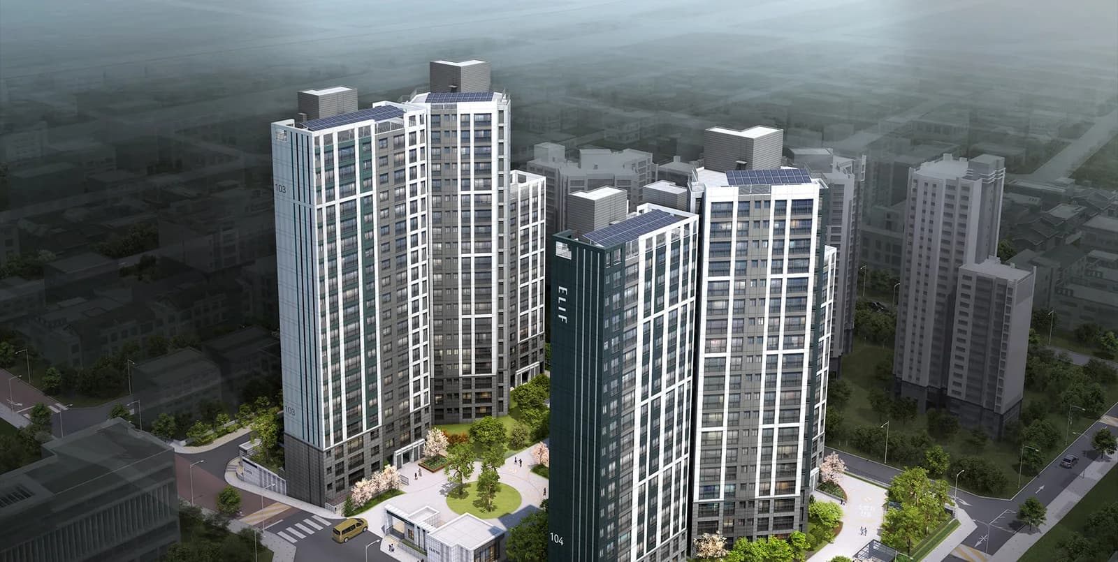 엘리프 역곡 101~105동 항공 조감도
