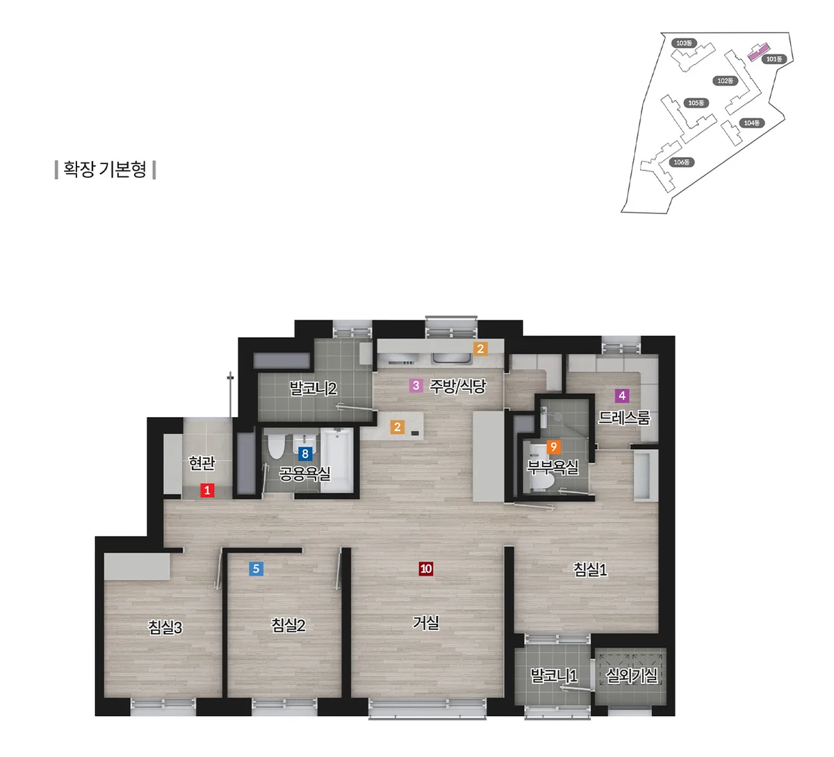 춘천 동문 디 이스트 어반포레 59㎡ 타입 평면도 - 춘천 동면 만천리 동문 디 이스트 아파트 분양