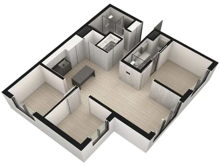 동탄역 헤리움 센트럴 2차 69C 입체 평면(3D)