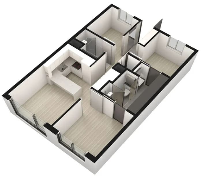 동탄역 헤리움 센트럴 3차 59A 입체 평면(3D)