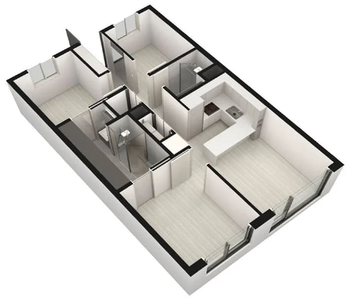 동탄역 헤리움 센트럴 3차 64B 입체 평면(3D)