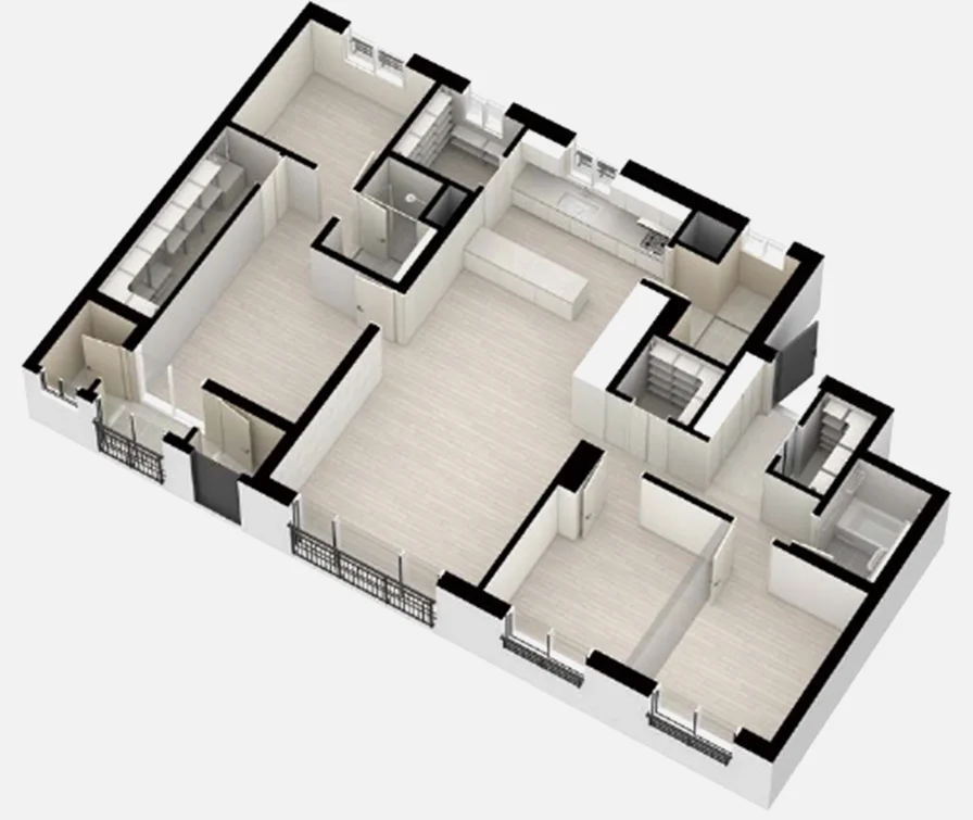 풍무역세권 수자인 그라센트 2차 전용 105㎡ 확장 기본형 입체 평면(3D)