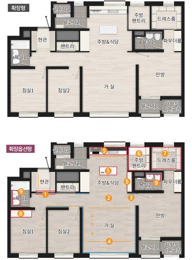 송암공원 중흥S-클래스 SK VIEW 84A 타입 평면도 - 광주 남구 송암공원 아파트 분양