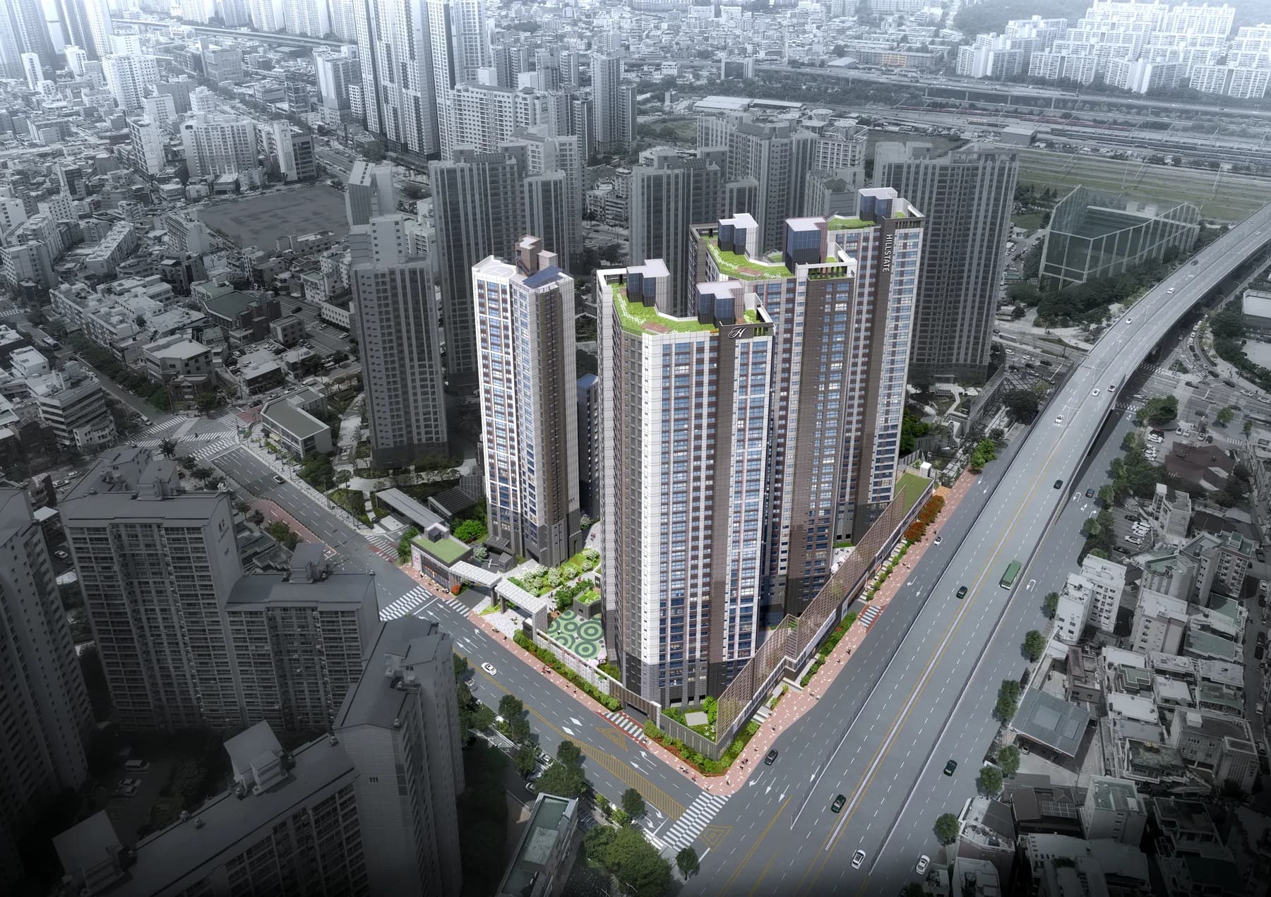 힐스테이트 가야 항공 조감도 - 동의대역 초역세권 3개동 브랜드 아파트