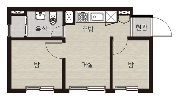 마곡 더 자하 오피스텔 OA 타입 평면도 - 마곡 오피스텔