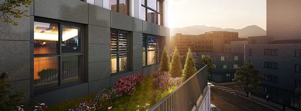 문수로 롯데캐슬 그랑파르크 그린 가든 (일부 세대 한정) — 저층 세대 앞에 딸린 화단 정원 투시도