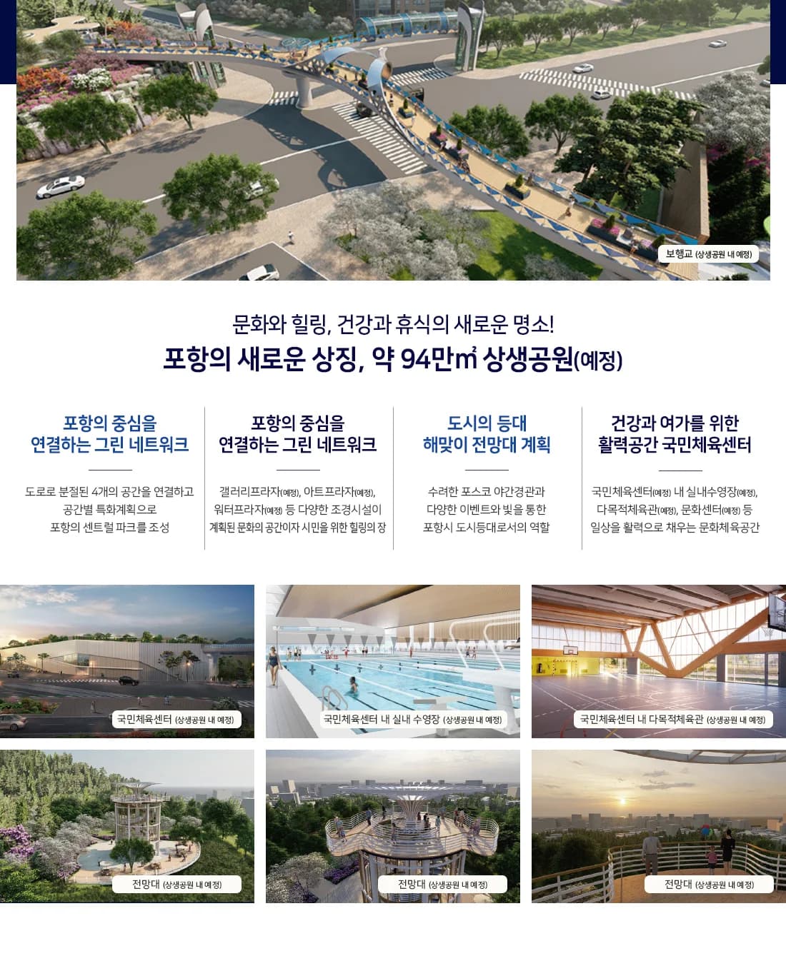 힐스테이트 더샵 상생공원 1단지 상생공원 조성 계획 - 보행교·국민체육센터·해맞이 전망대 예정 이미지
