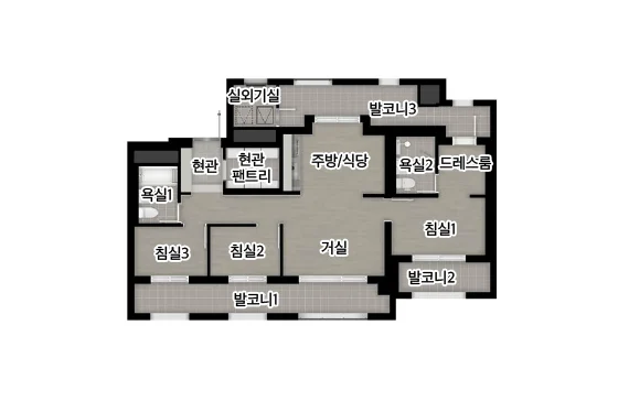 e편한세상 서울산 파크그란데 68A 타입 평면도 - 울주 상북 서울산 아파트 잔여세대
