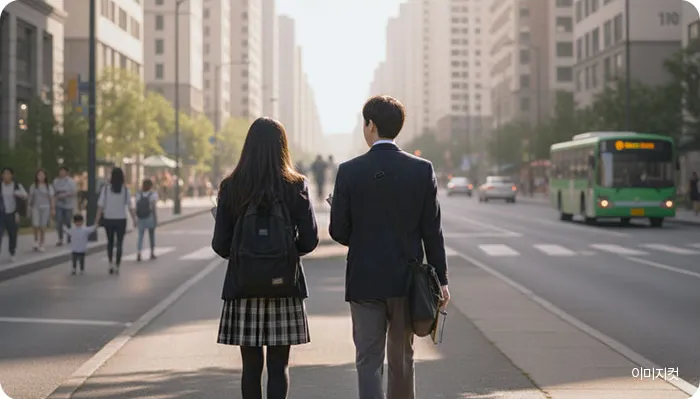 영종 디에트르 라 메르 프리미엄 05 초·중·고 통학권 - 길을 걷는 학생 참고 이미지