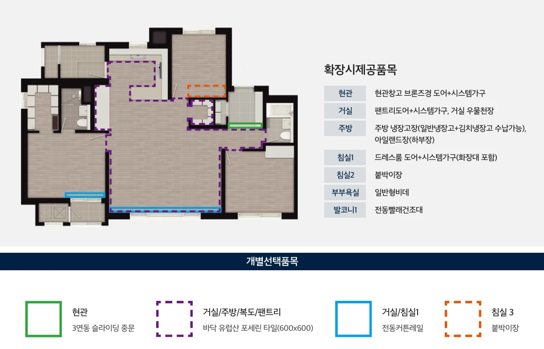 안성당왕 경남아너스빌 하이스트 84A 타입 평면도