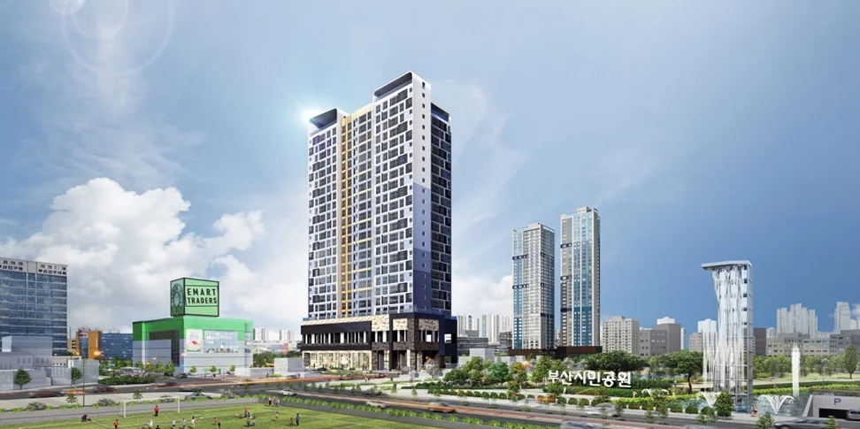 서면 경남아너스빌 엔테로까사 이마트트레이더스와 부산시민공원 사이에 선 단지 주간 조감도