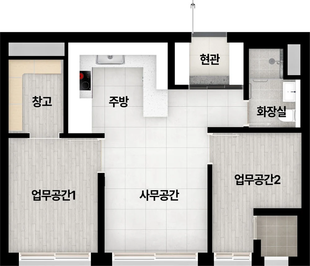 서면 경남아너스빌 엔테로까사 오피스텔 50A 타입 평면도