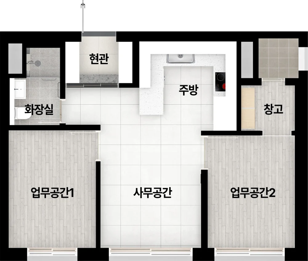 서면 경남아너스빌 엔테로까사 오피스텔 50B 타입 평면도