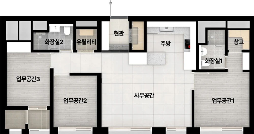 서면 경남아너스빌 엔테로까사 오피스텔 80 타입 평면도