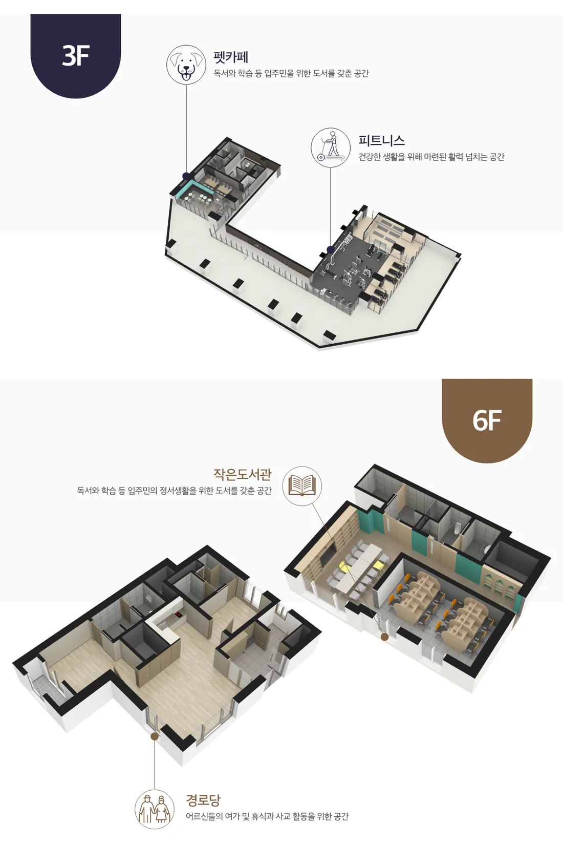 죽전역 해링턴 플레이스 더 스카이 3층 펫카페·피트니스와 6층 작은도서관·경로당 커뮤니티 아이소 평면