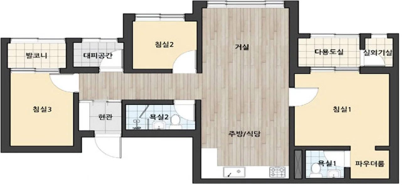 광명 소하 파크타워 76 타입 평면도