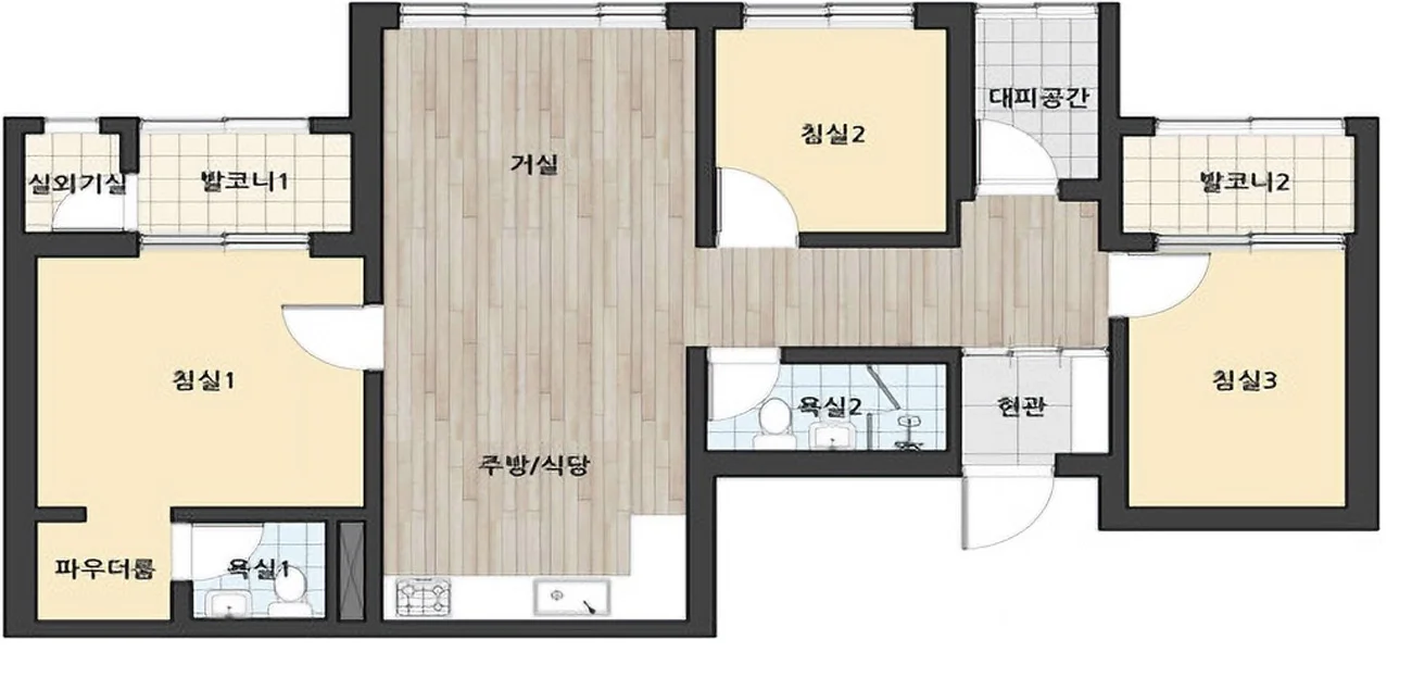 광명 소하 파크타워 77A 타입 평면도
