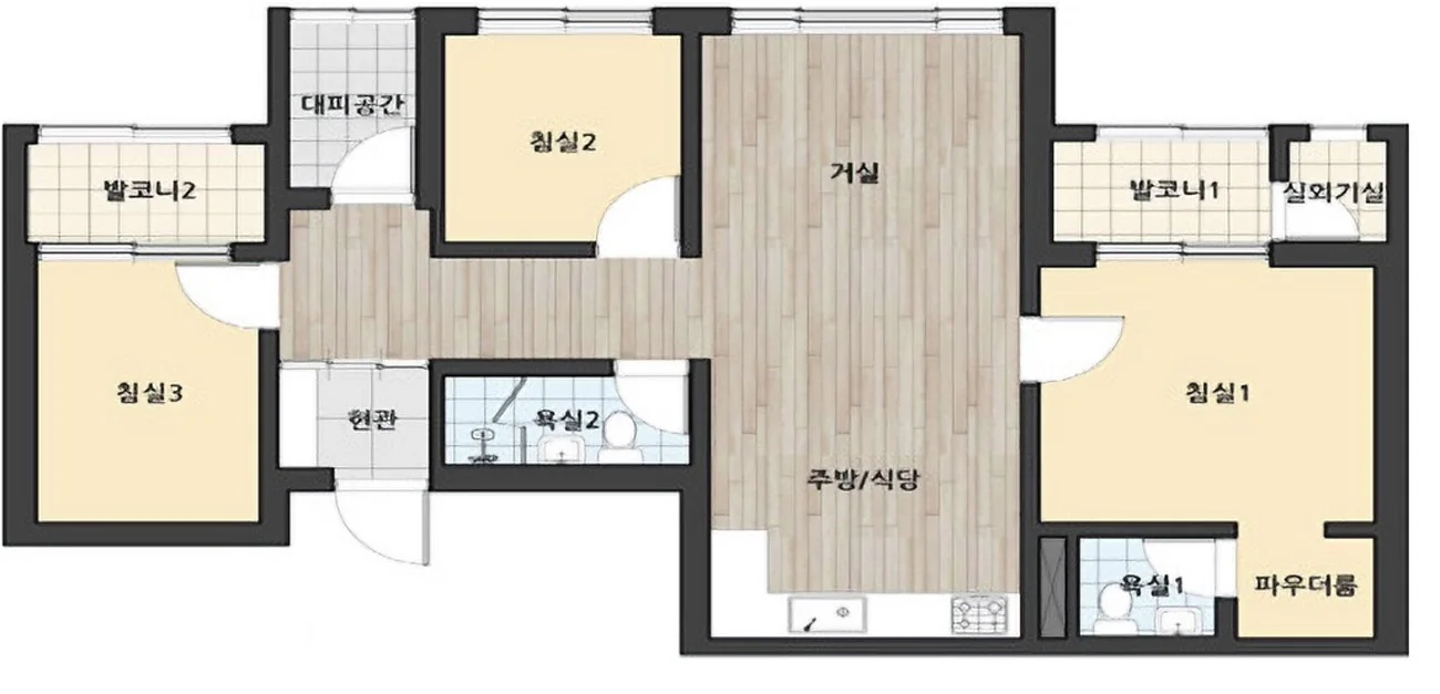 광명 소하 파크타워 77B 타입 평면도