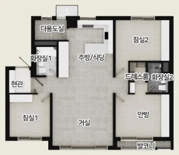 제주 엘리프 애월 84C 타입 평면도