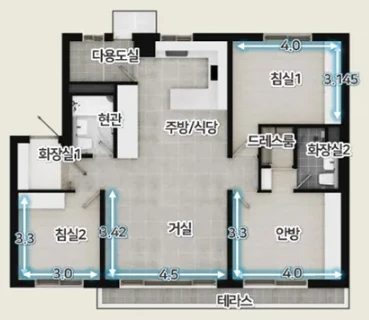제주 엘리프 애월 84D 타입 평면도