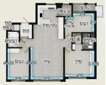 제주 엘리프 애월 84G 타입 평면도