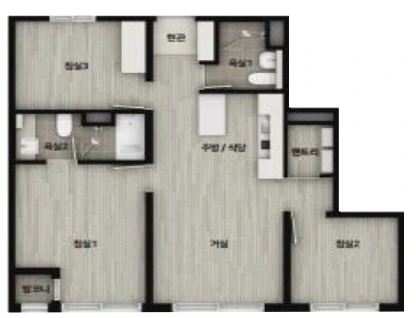 프라운트힐스 평택 도시형 A 타입 평면도
