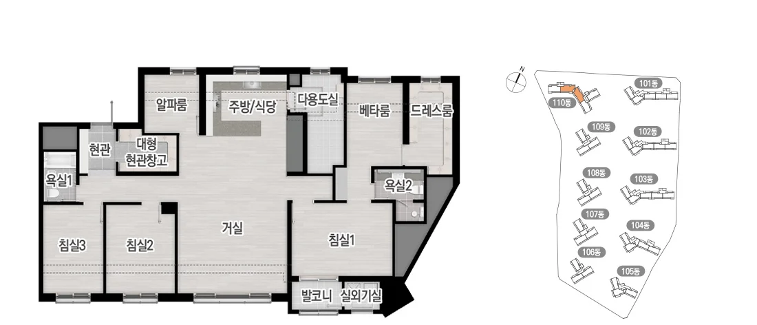 트리븐 서산 128 타입 평면도