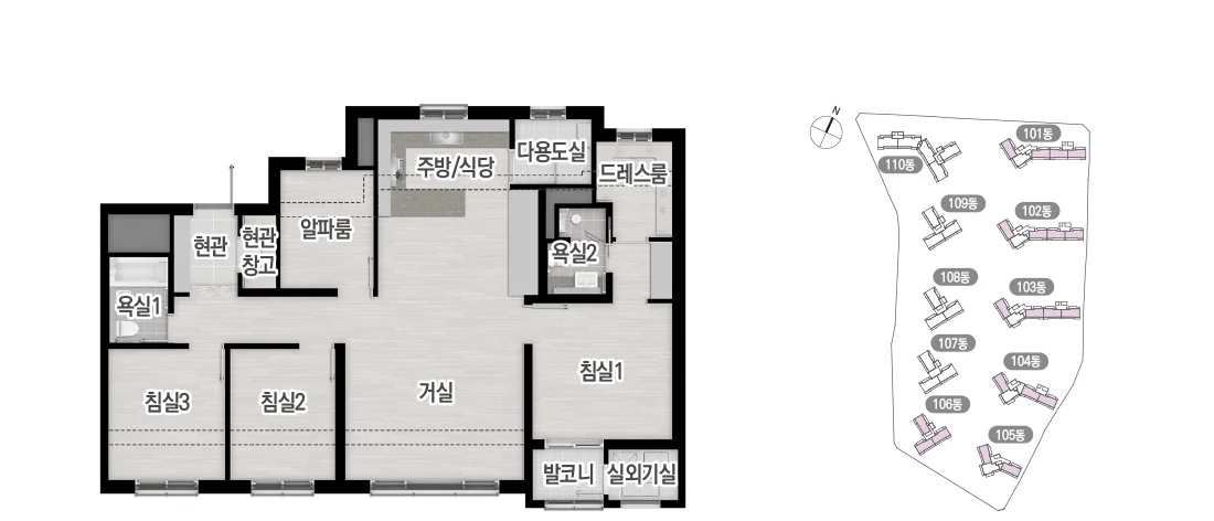 트리븐 서산 84A 타입 평면도
