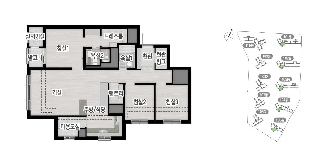 트리븐 서산 84B 타입 평면도